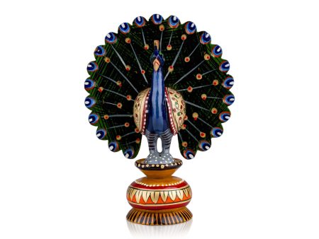 Chatter Peacock Statue - 6 x 4.5 Inches | Painted Peacock Idol  Wooden Statue for Home Decor Hot on Sale