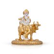 Cow Krishna Murti - 3 x 2.5 Inches | Krishna Statue  Ceramic Sculpture for Pooja  70 Gms Approx Sale