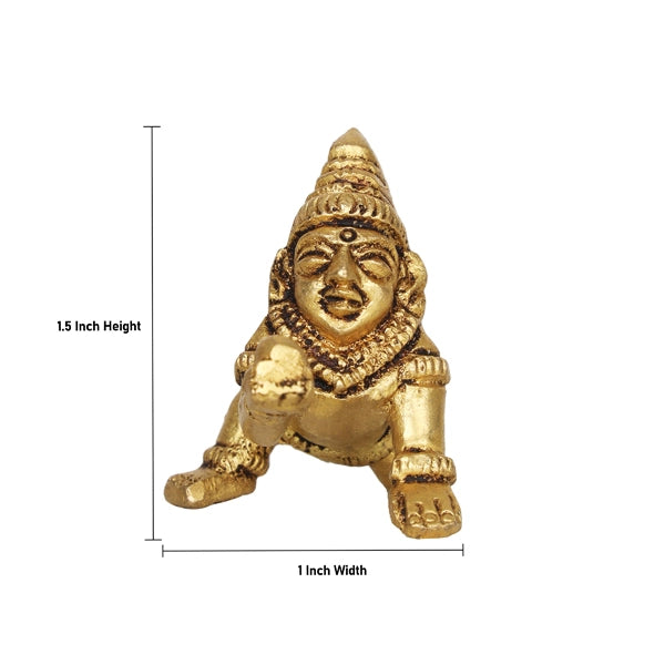 Crawling Krishna Murti - 1.5 x 1 Inches | Antique Brass Idol  Crawling Krishnan Statue for Pooja  40 Gms Approx For Cheap