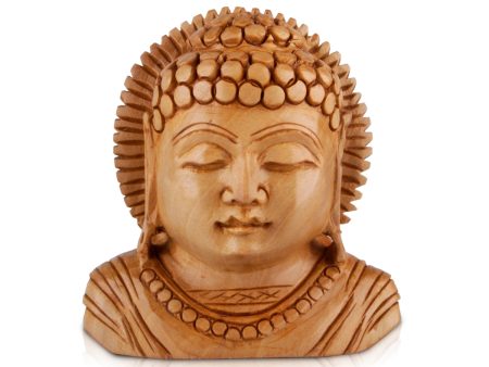 Buddha Bust Statue - 3 x 3 Inches | Wooden Statue  Buddha Idol  Buddha Murti for Pooja Cheap