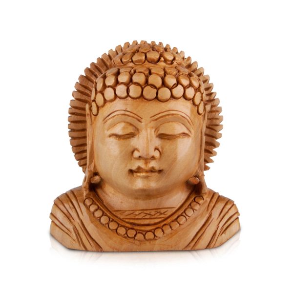 Buddha Bust Statue - 3 x 3 Inches | Wooden Statue  Buddha Idol  Buddha Murti for Pooja Cheap