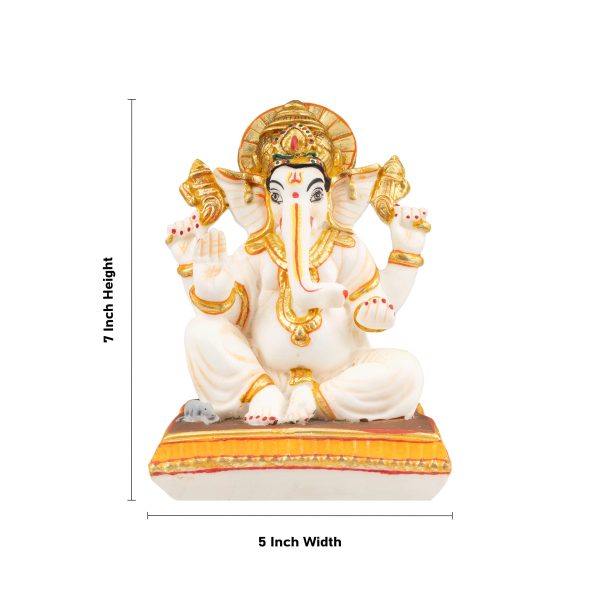 Ganesh Murti - 7 x 5 Inches | Resin Statue  Painted Vinayagar Statue  Ganesha Statue for Pooja Online