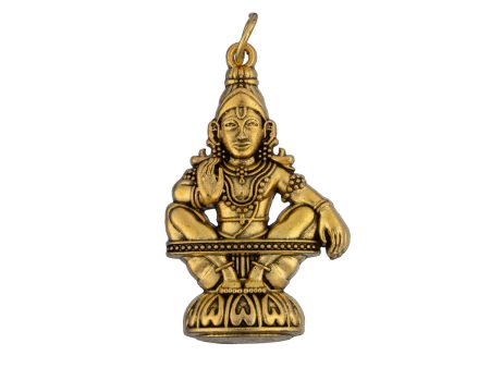 Ayyappa Dollar - 1.5 x 1 Inches | Antique Brass Ayyappa Locket  Ayyappa Swamy Dollar for Men & Women Cheap