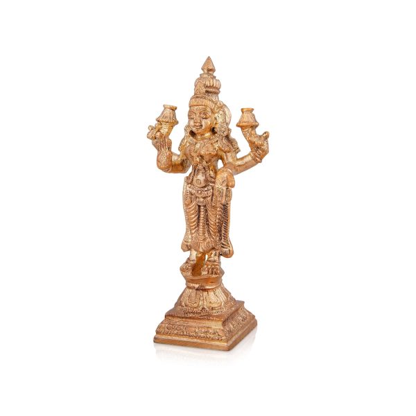 Laxmi Murti - 3.5 x 2 Inches | Panchaloha Statue  Standing Lakshmi Idol for Pooja  100 Gms Approx Fashion