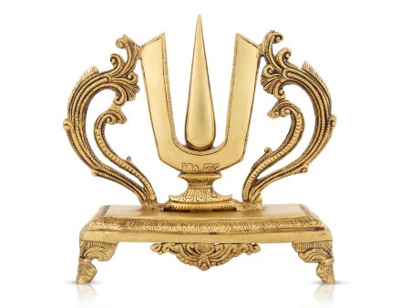 Vishnu Tilak With Base - 10 x 9 Inches | Antique Brass Perumal Namam  Vishnu Namam for Pooja  2.680 Kgs For Discount