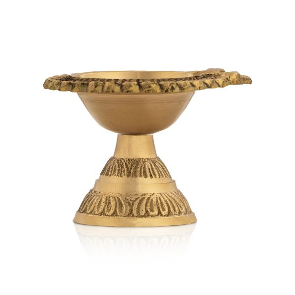 Lakshmi Kubera Vilakku With Base - 2 x 3 Inches | Brass Lamp  Laxmi Kubera Deepam for Pooja  120 Gms Approx on Sale