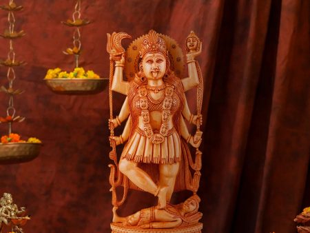 Kali Murti - 12 x 5 Inches | Kali Amman  Wooden Statue  Kali Statue for Pooja Fashion