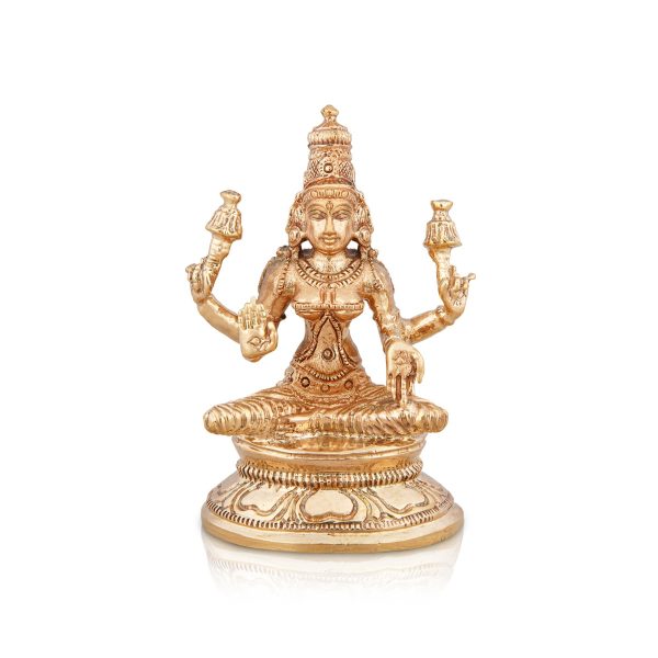 Lakshmi Idol - 3 x 2.25 Inches | Panchaloha Statue  lakshmi murti  Sitting Laxmi Murti for Pooja  215 Gms Approx For Discount