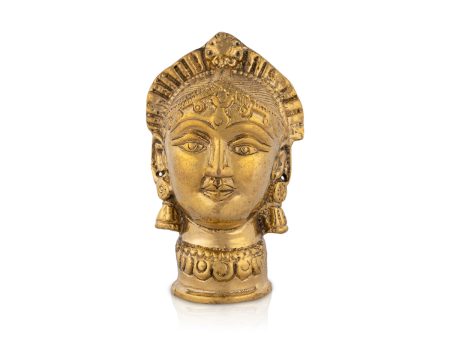 Brass Gauri Head - 3.5 x 2 Inches | Brass Gowri Head  Devi Head for Pooja  300 Gms Approx For Discount