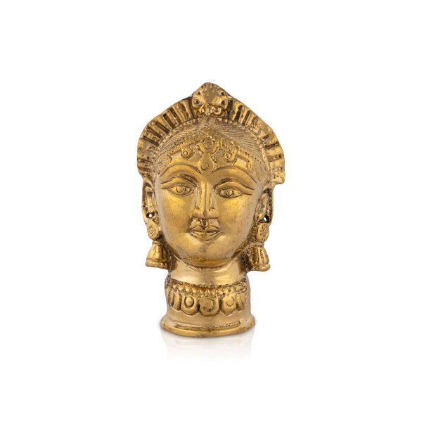 Brass Gauri Head - 3.5 x 2 Inches | Brass Gowri Head  Devi Head for Pooja  300 Gms Approx For Discount