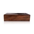 Wooden Tissue Box - 3 x 10 x 6 Inches | Hand Carved Wooden Tissue Holder With Brass Design for Home Online Sale