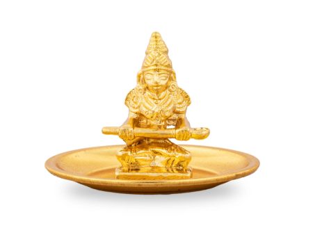 Annapurna Devi With Gold Polish Plate - 2 x 2.5 Inches | Metal Annapoorani Statue for Pooja  40 Gms Approx For Discount