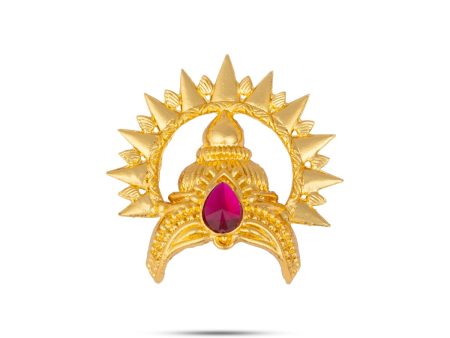 Half Kireedam With Arch - 2.5 x 2 Inches | Half Kiridam With Arch  Gold Polish Half Crown  Mukut for Deity Fashion