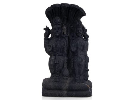 Vishnu Laxmi Narayana Shaligram Murti - 10 x 5.5 Inches | Shaligram Idol  Saligram Murti for Pooja  3.100 Kgs on Sale