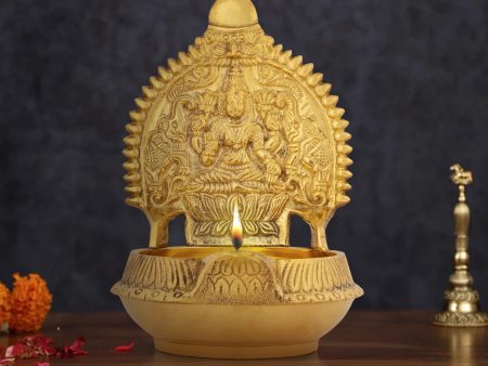 Gajalakshmi Kubera Vilakku - 5.5 x 3.75 Inches | Brass Lamp  Kubera Lakshmi Vilakku for Pooja  375 Gms Approx Discount