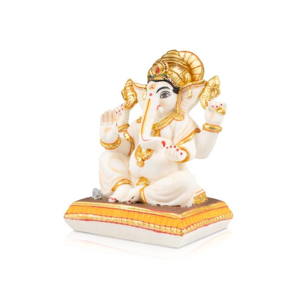 Ganesh Murti - 7 x 5 Inches | Resin Statue  Painted Vinayagar Statue  Ganesha Statue for Pooja Online