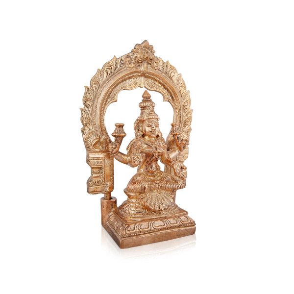 Laxmi Murti With Arch - 6 x 4.5 Inches | Panchaloha Statue  Lakshmi Idol for Pooja  700 Gms Approx For Sale