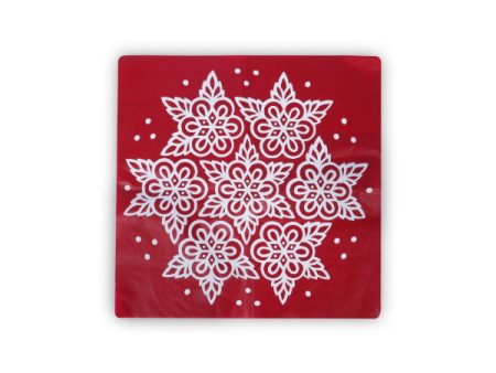 Maroon Kolam Sticker - 15 x 15 Inches | 2 Pcs  Rangoli Sticker for Pooja Room Decor  Assorted Design For Discount