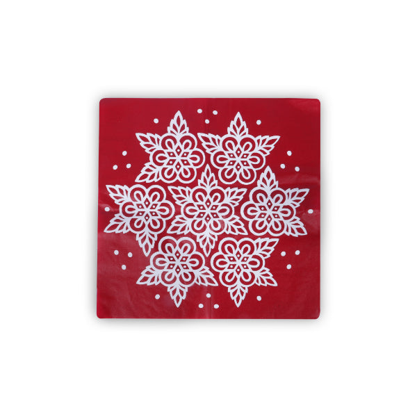 Maroon Kolam Sticker - 15 x 15 Inches | 2 Pcs  Rangoli Sticker for Pooja Room Decor  Assorted Design For Discount