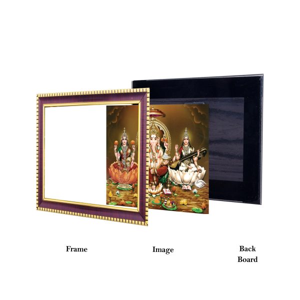 Lakshmi Ganesha Saraswathi Photo Frame | Picture Frame for Pooja Room Decor Online Sale