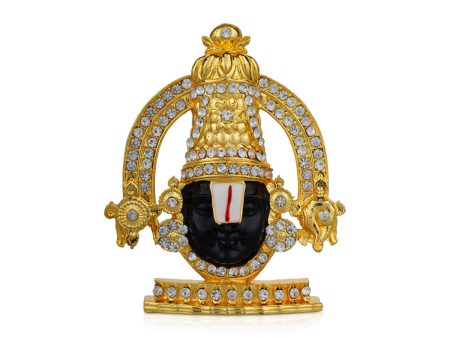 Nirmala Balaji Murti - 3 x 2.5 Inches | Stone Balaji Idol  Gold Polish Balaji Statue for Car  45 Gms Approx Online Sale