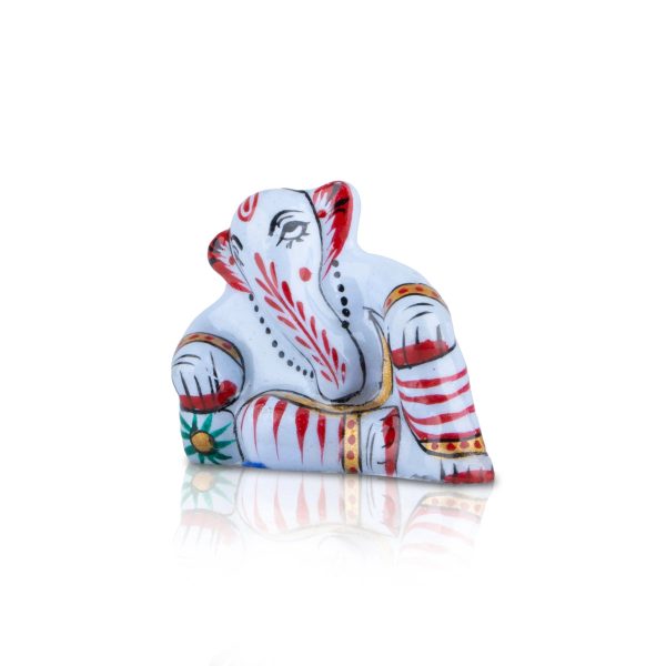 Resting Ganesh Murti - 1 x 1.75 Inches | Aluminium Vinayagar Statue  Painted Ganpati Murti for Pooja Discount