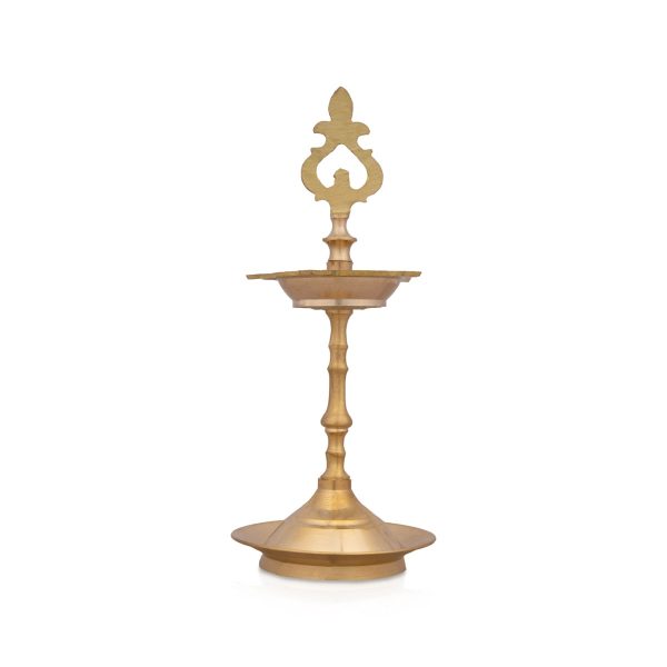 Brass Lamp - 8 x 3.5 Inches | Brass Diya  Karaikudi Pirai Design Vilakku for Pooja  300 Gms Approx Fashion