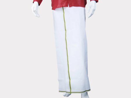 Veshti - 2 Mtrs | 0.25 Inch With Gundanchi Border Dhoti  White Vesti for Men Cheap