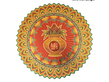 Rangoli Sticker - 10 x 10 Inches | Kalash Design Kolam Sticker  Rangoli Design Sticker for Home Decor Sale