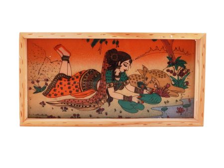 Wooden Tray With Handle - 1.25 x 12 x 6 Inches | Gemstone Painting Serving Tray  Decorative Plate for Home Online now