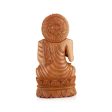 Buddha Statue - 12 x 6 Inches | Wooden Statue  Buddha Idol Sitting On Flower Base  Buddha Murti for Pooja For Cheap