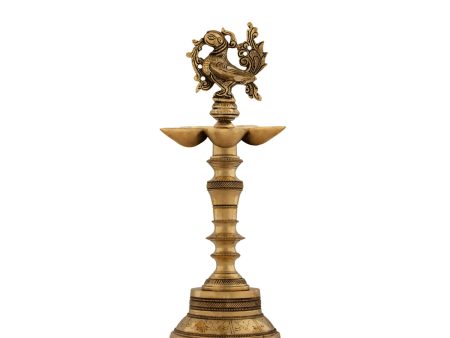 5 Face Vilakku With Annam Design - 12 x 5 Inches | Antique Brass Lamp  Brass Deepam for Pooja  2.145 Kgs Approx Discount