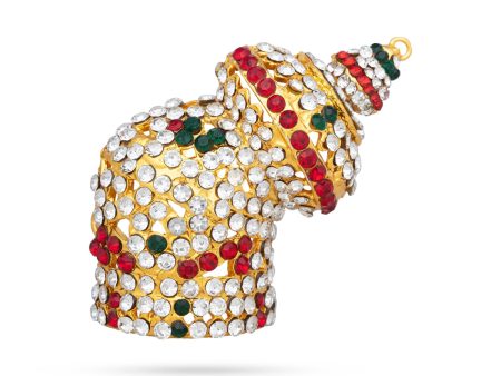 Half Crown - 2 x 2 Inches | Multicolour Stone Kireedam  Mukut  Andal Kiridam for Deity Online