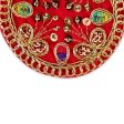 Thali Cover - 3 x 3 Inches | Velvet Pooja Aasan  Embroidery Design Puja Thali Cover for Pooja Online