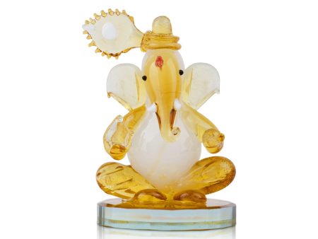 Ganesh Murti - 2.5 x 0.75 Inches | Crystal Ganpati Murti  Sitting Vinayaka Statue for Pooja Hot on Sale