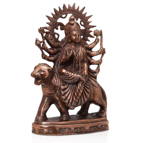 Durga Murti - 18 Inches | Durga Statue  Copper Idol  Durga Maa Idol for Pooja  2.240 Kgs Approx Fashion