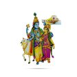 Cow Radha Krishna Fridge Magnet - 3.5 x 2.5 Inches | Radha Krishna With Cow Photo Magnet  Picture Magnet for Home Sale