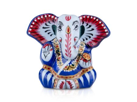 Painted Ganesh Murti - 5 x 2.25 Inches | Aluminium Vinayagar Statue  Big Ear Ganesha Statue for Pooja For Discount