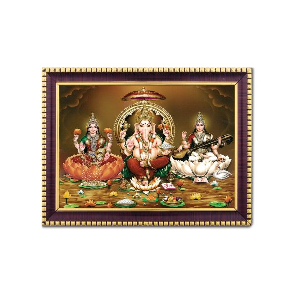 Lakshmi Ganesha Saraswathi Photo Frame | Picture Frame for Pooja Room Decor Online Sale