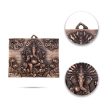 Ganesh Murti With Flower Design Wall Hanging - 11 x 9 Inches | Copper Oxidised Ganpati Murti Wall Hanger for Home For Cheap