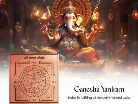 Ganesha Yantra - 3 x 3 Inches | Ganapati Yantra  Copper Yantra for Pooja For Sale