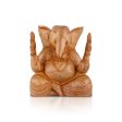 Big Ear Ganesh Murti - 6 x 5.5 Inches | Wooden Statue  Ganapati Idol  Vinayagar Statue for Home Decor For Discount