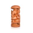 Ganesh Murti With Umbrella - 10 x 4.5 Inches | Wooden Statue  Vinayaka Statue Sitting On Chowki for Pooja Supply