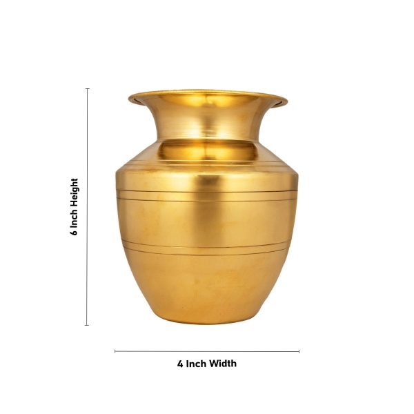 Brass Lota - 6 x 4 Inches | Vaishnav Pooja Pot  Iyengar Brass Kalash  Brass Chombu for Home  295 Gms Approx Hot on Sale