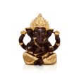 Ganesh Murti - 2.5 x 1.75 Inches | Metal Gold Polish Ganpati Statue  Sitting Ganesh Idol for Pooja Sale