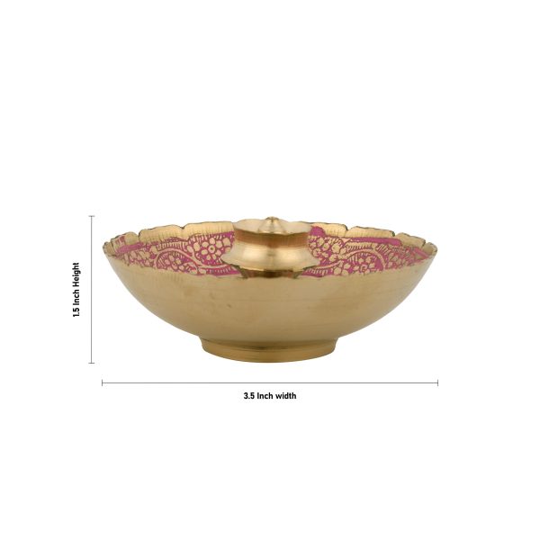 Agarbathi Stand With Bowl - 1.5 x 3.5 Inches | Brass Incense Stick Holder  Agarbathi Holder for Pooja  40 Gms Sale