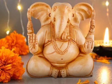 Big Ear Ganesh Murti - 5 x 5 Inches | Ganapati Idol  Wooden Statue  Vinayagar Statue for Home Decor Online now