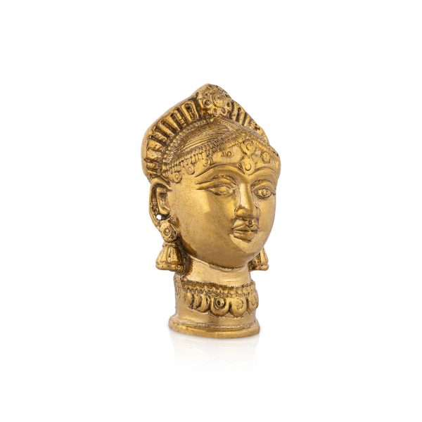 Brass Gauri Head - 3.5 x 2 Inches | Brass Gowri Head  Devi Head for Pooja  300 Gms Approx For Discount