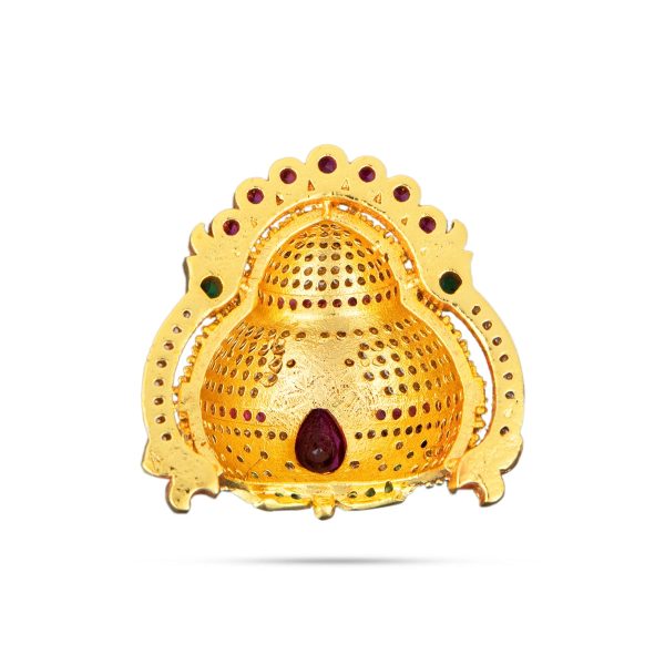 Half Crown - 1 x 1.25 Inches | Multicolour Stone Half Kireedam  Half Mukut  Half Kiridam for Deity For Cheap