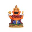 Ganesh Murti - 6 x 5 Inches | Aluminium Vinayagar Statue  Sitting Ganesha Statue  Painted Ganpati Murti for Pooja Hot on Sale